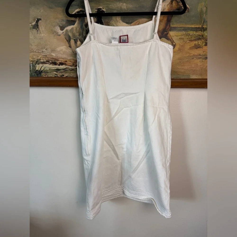 vintage y2k faded glory white denim midi dress - size S (8) 100% cotton - Picture 5 of 5